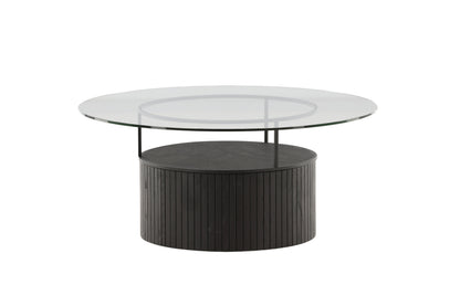 Bovall sofabord - Ø90 cm - sort, klar, transparent - billede 3