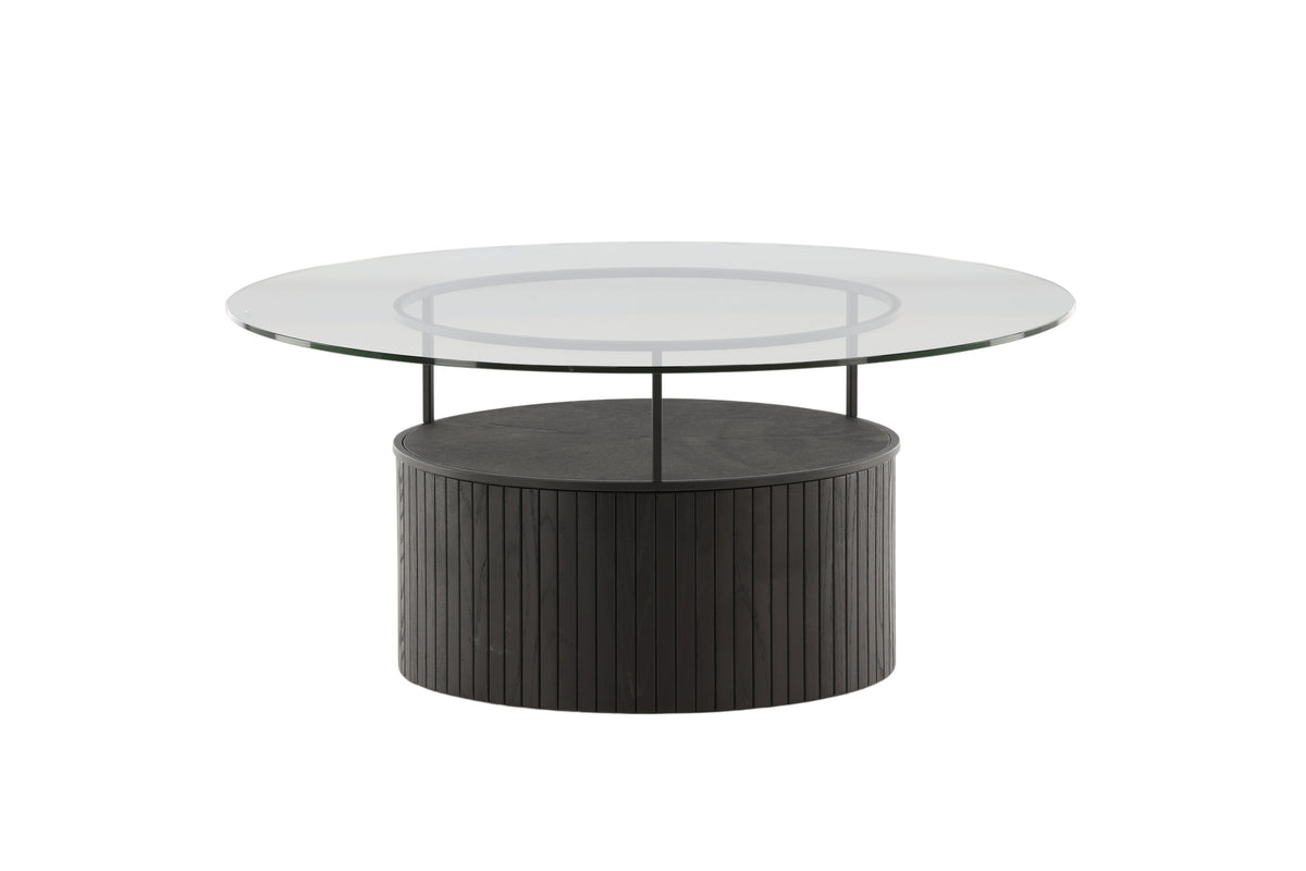 Bovall sofabord - Ø90 cm - sort, klar, transparent - billede 4