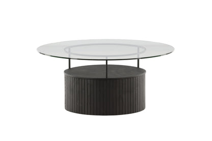 Bovall sofabord - Ø90 cm - sort, klar, transparent - billede 4