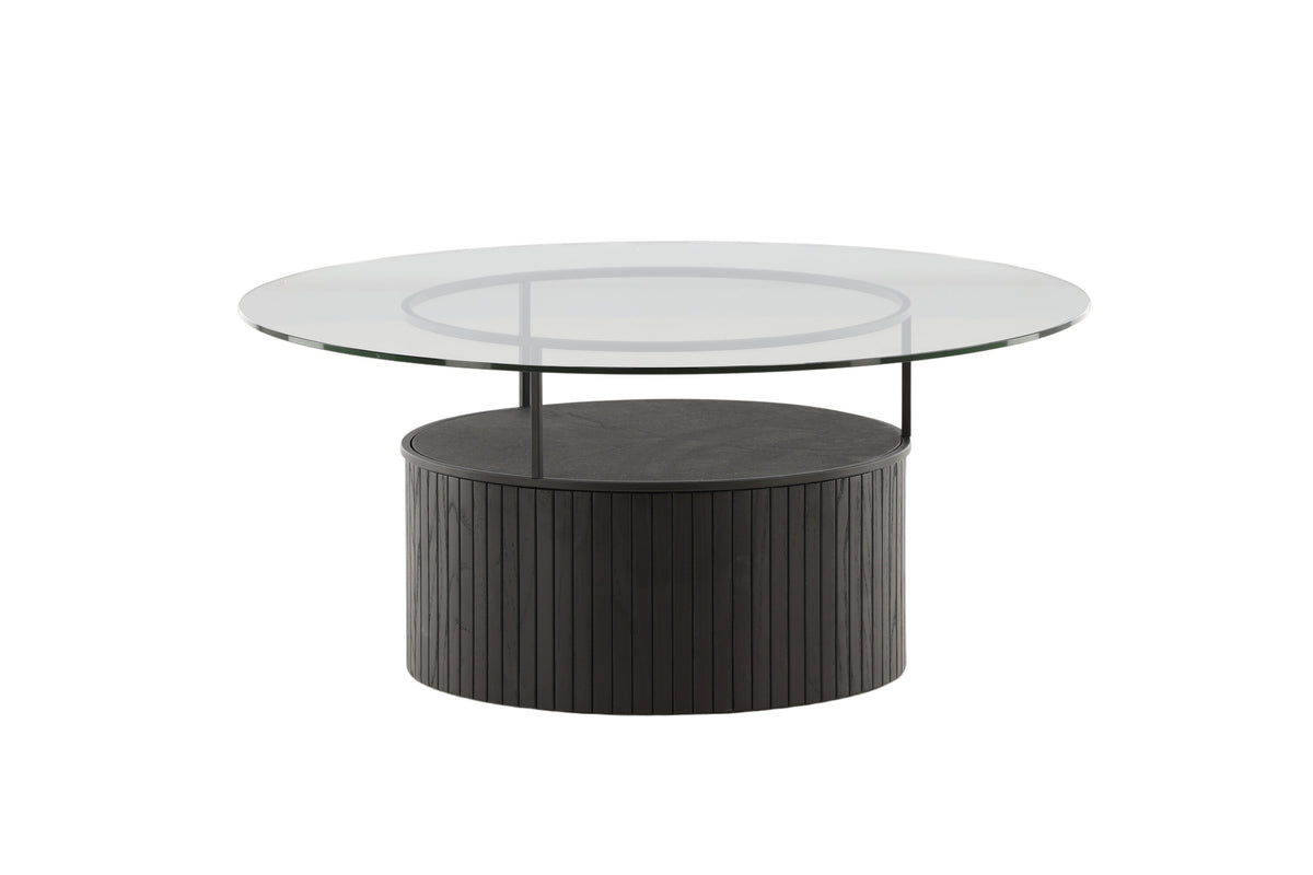 Bovall sofabord - Ø90 cm - sort, klar, transparent - billede 5