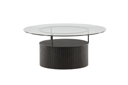 Bovall sofabord - Ø90 cm - sort, klar, transparent - billede 5