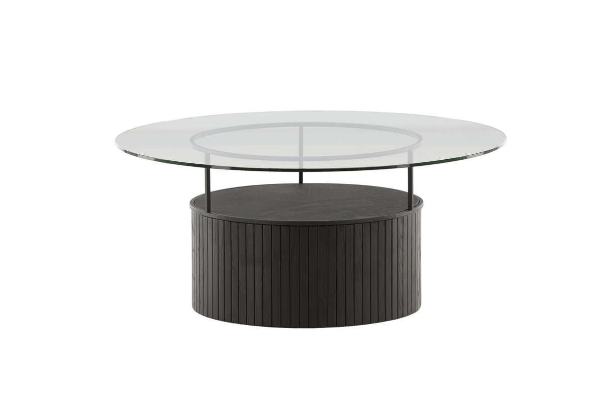 Bovall sofabord - Ø90 cm - sort, klar, transparent - billede 6
