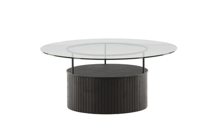 Bovall sofabord - Ø90 cm - sort, klar, transparent - billede 6