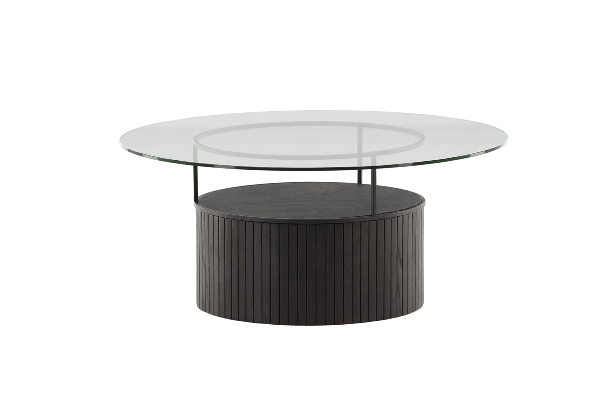 Bovall sofabord - Ø90 cm - sort, klar, transparent - billede 7