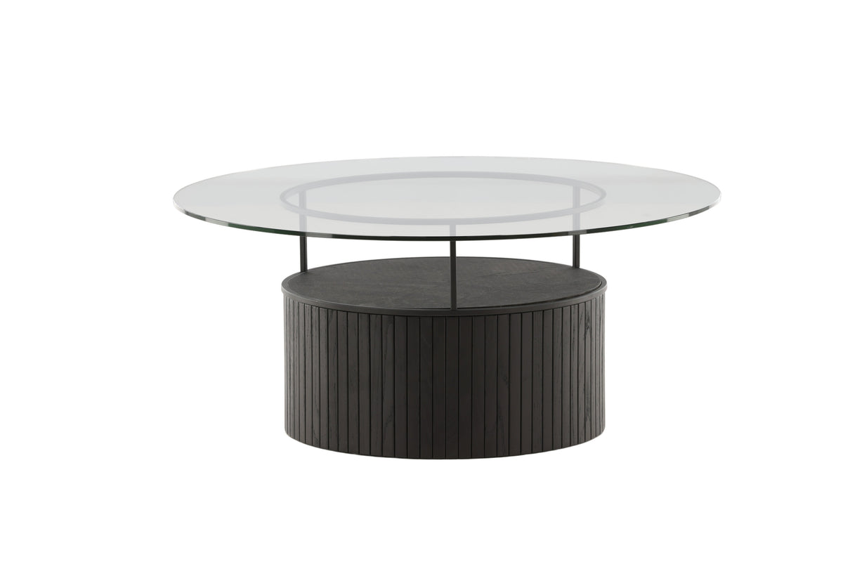 Bovall sofabord - Ø90 cm - sort, klar, transparent - billede 8