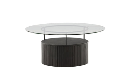 Bovall sofabord - Ø90 cm - sort, klar, transparent - billede 8