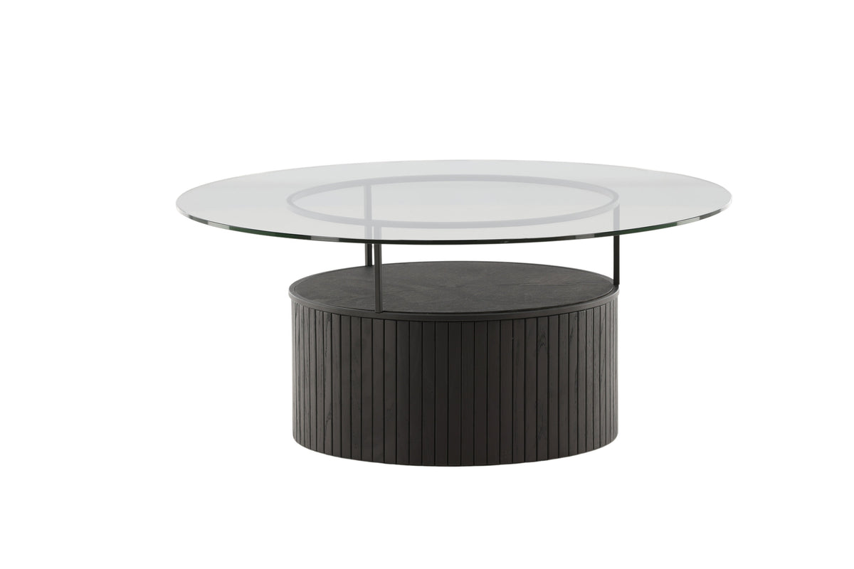 Bovall sofabord - Ø90 cm - sort, klar, transparent - billede 9