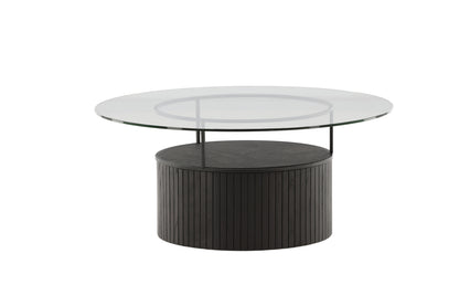 Bovall sofabord - Ø90 cm - sort, klar, transparent - billede 9