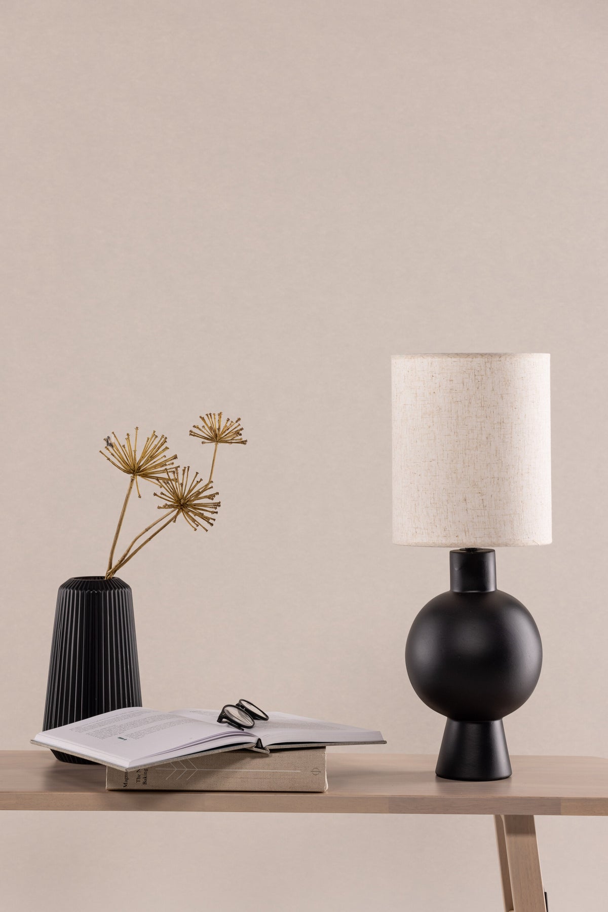 Mysterna bordlampe - beige, sort - billede 19