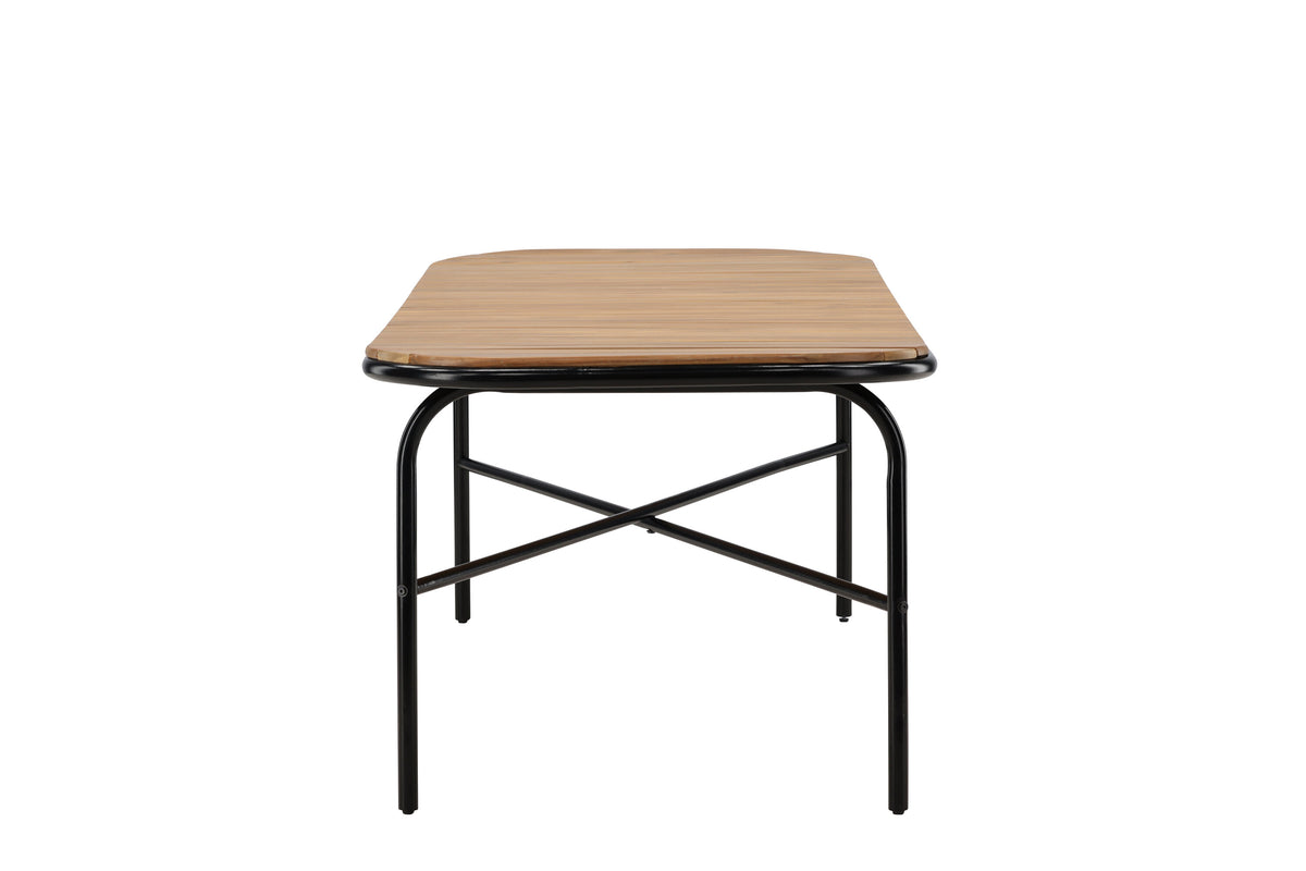 Holmbeck havebord - 200 × 90 cm - sort, natur - billede 1