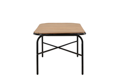 Holmbeck havebord - 200 × 90 cm - sort, natur - billede 1