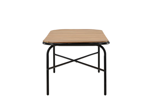 Holmbeck havebord - 200 × 90 cm - sort, natur - billede 1
