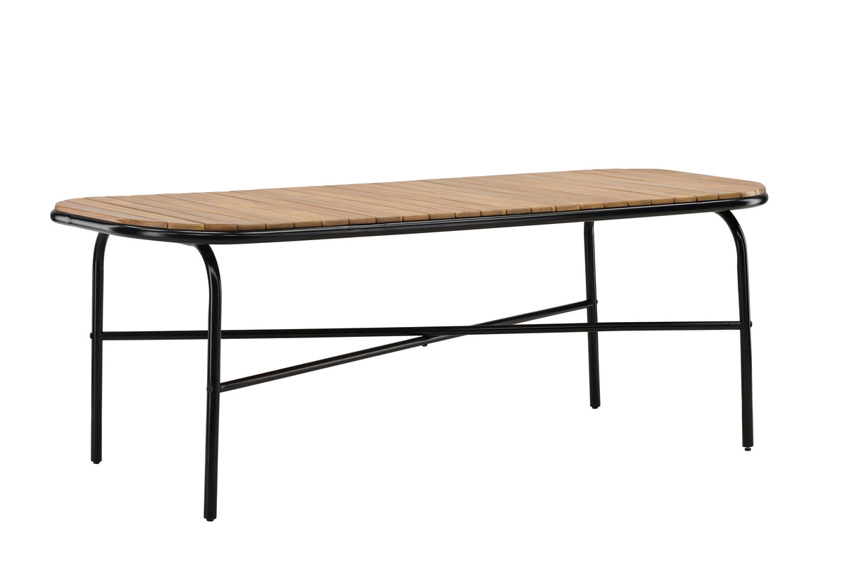 Holmbeck havebord - 200 × 90 cm - sort, natur - billede 3