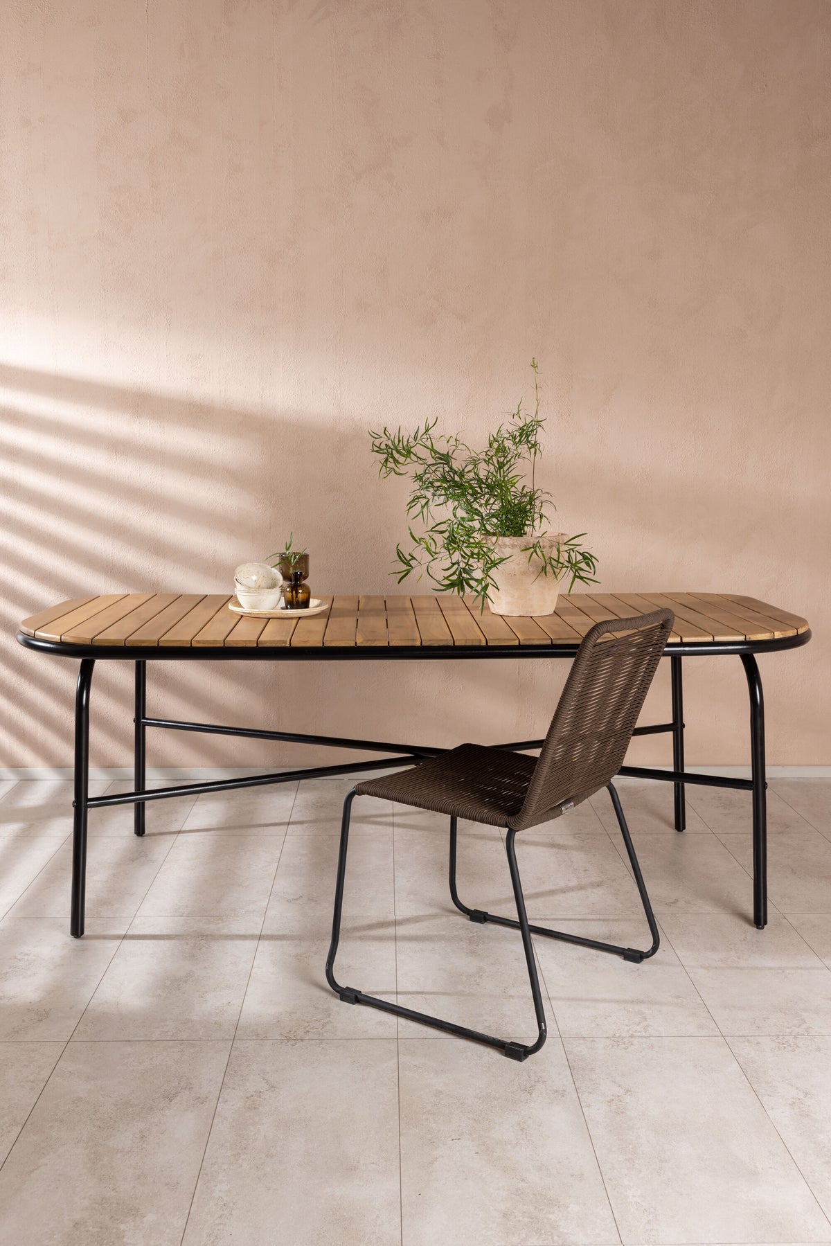 Holmbeck havebord - 200 × 90 cm - sort, natur - billede 17