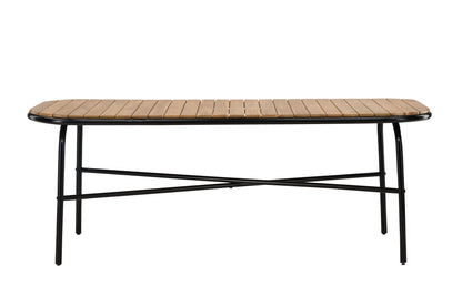 Holmbeck havebord - 200 × 90 cm - sort, natur - billede 4