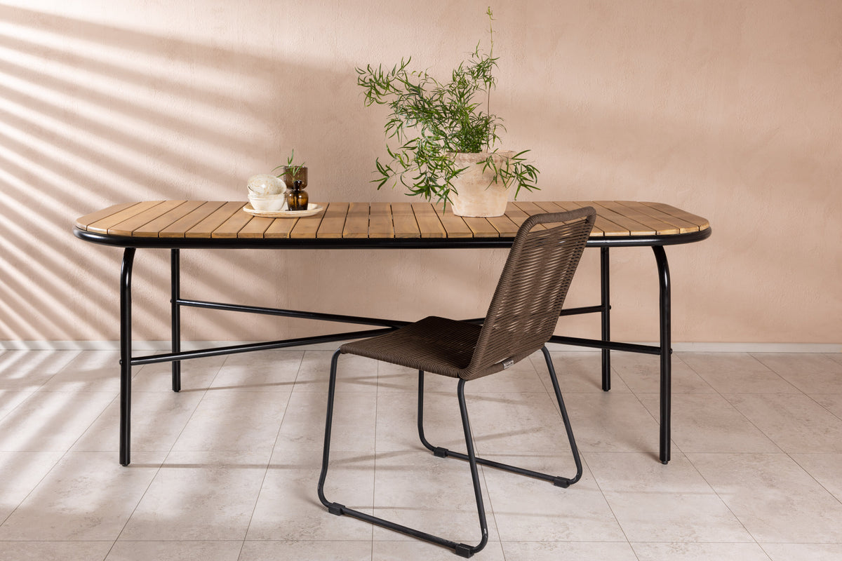 Holmbeck havebord - 200 × 90 cm - sort, natur - billede 13