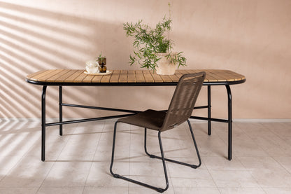 Holmbeck havebord - 200 × 90 cm - sort, natur - billede 13