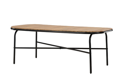 Holmbeck havebord - 200 × 90 cm - sort, natur - billede 5