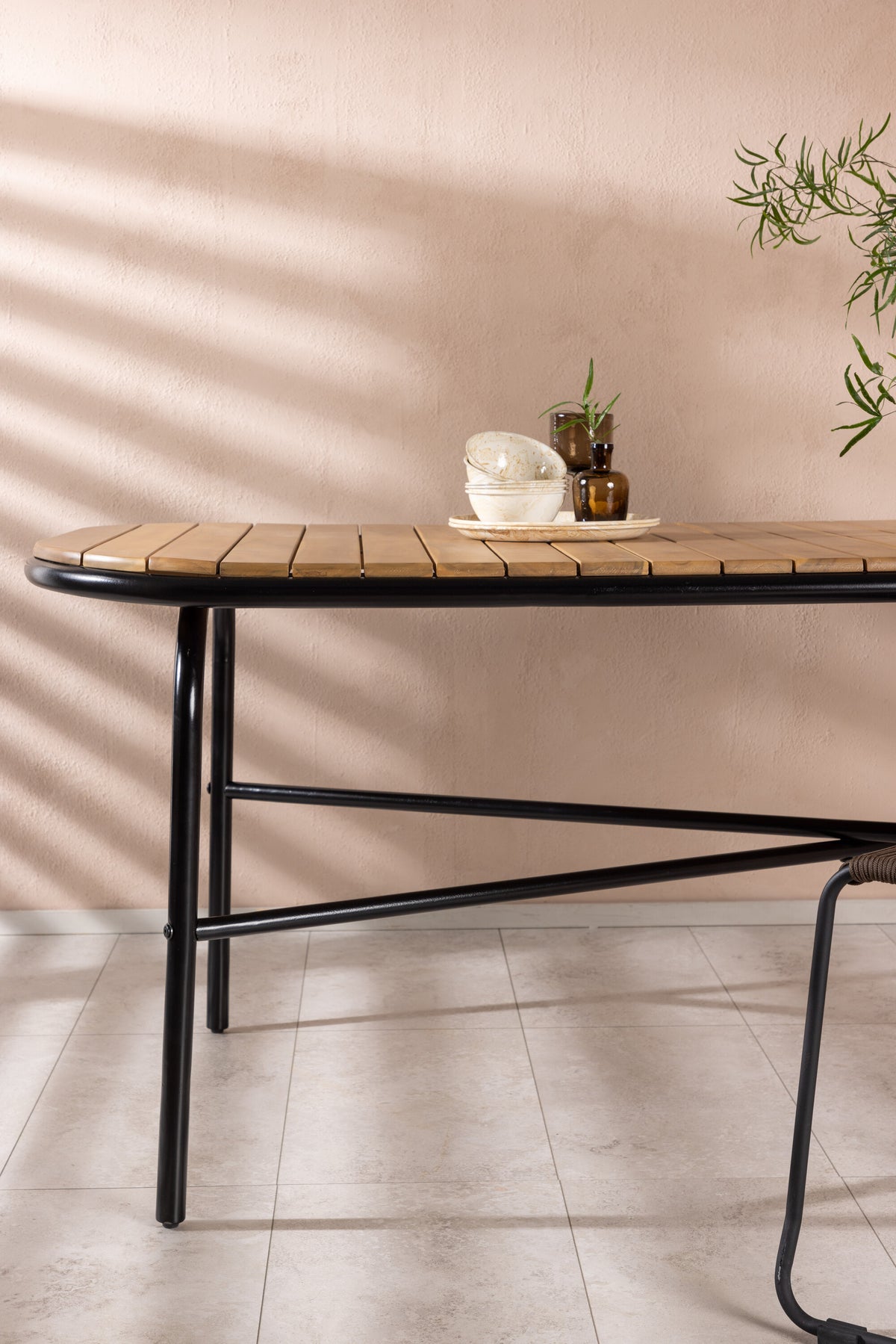 Holmbeck havebord - 200 × 90 cm - sort, natur - billede 18