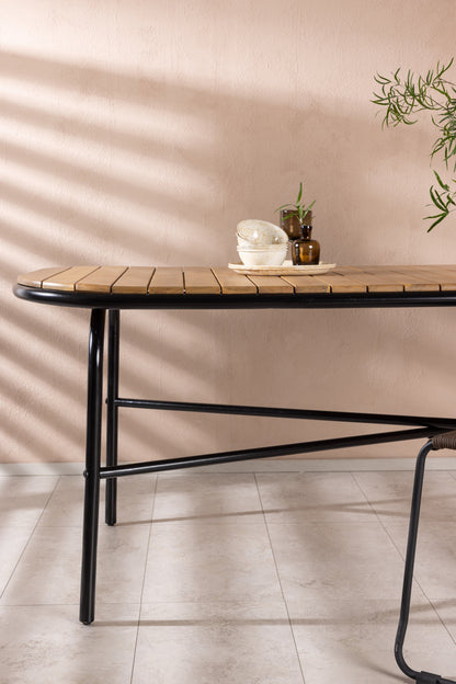 Holmbeck havebord - 200 × 90 cm - sort, natur - billede 18