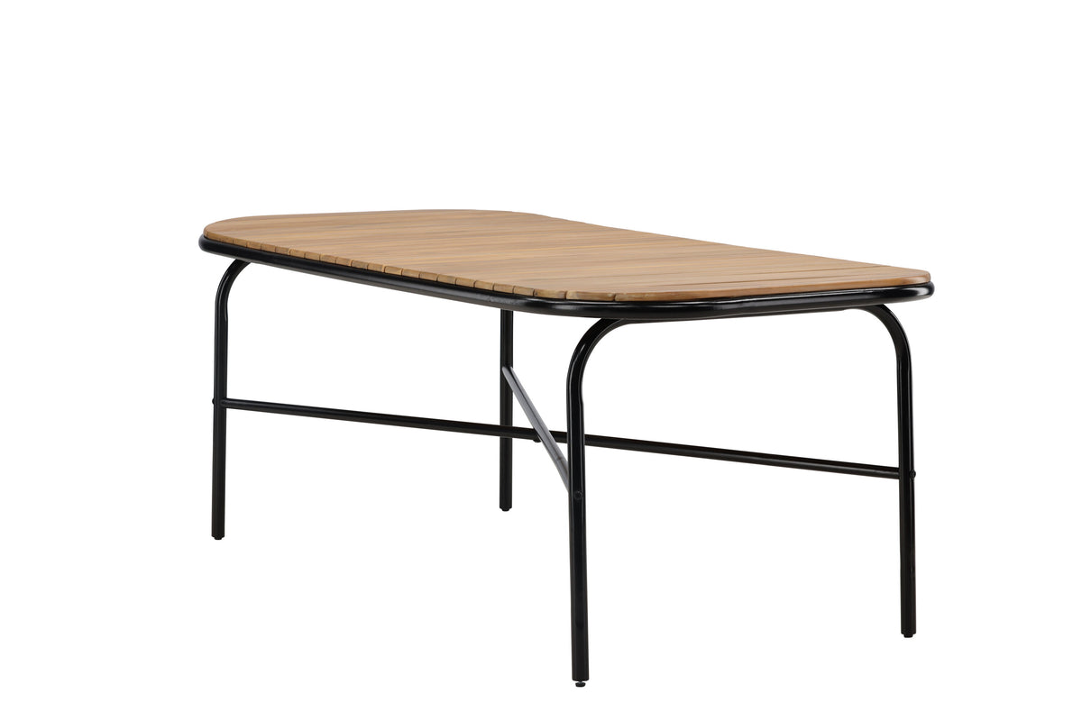 Holmbeck havebord - 200 × 90 cm - sort, natur - billede 6