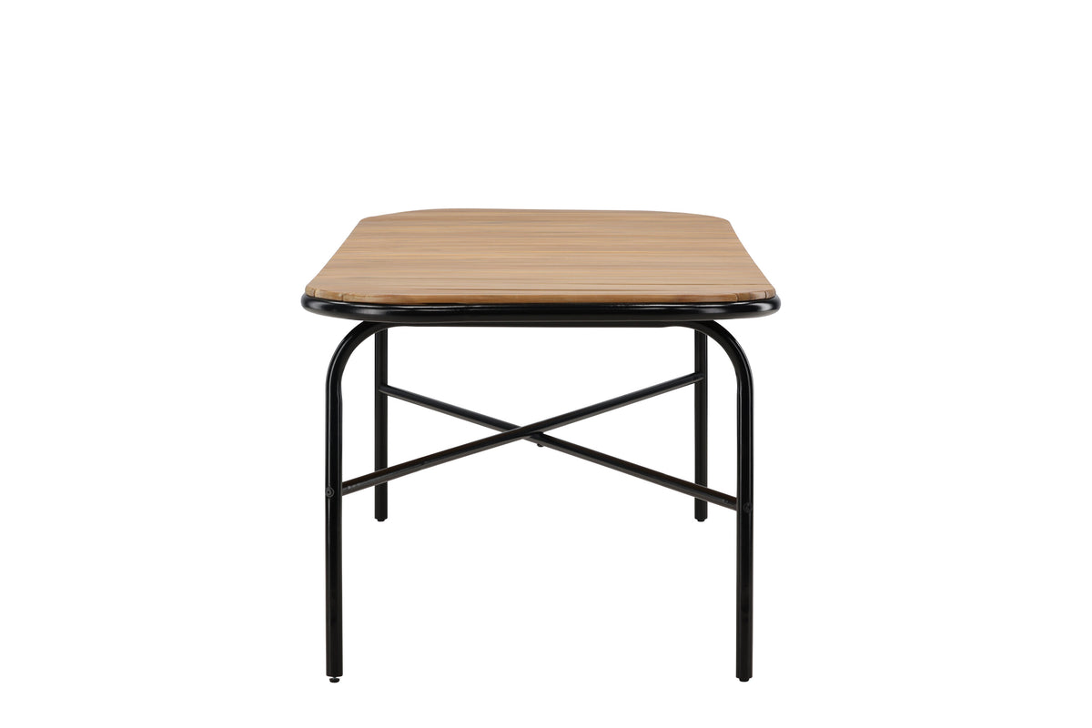 Holmbeck havebord - 200 × 90 cm - sort, natur - billede 7