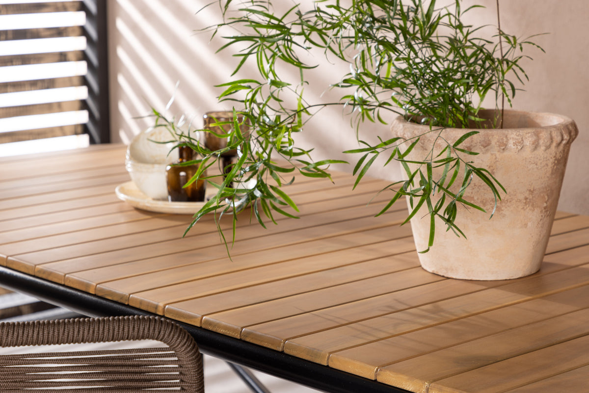 Holmbeck havebord - 200 × 90 cm - sort, natur - billede 15