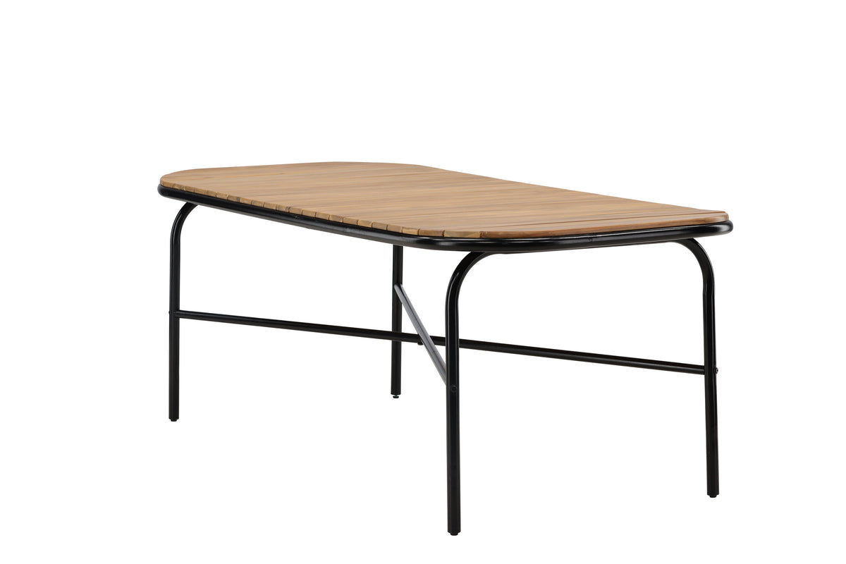 Holmbeck havebord - 200 × 90 cm - sort, natur - billede 12