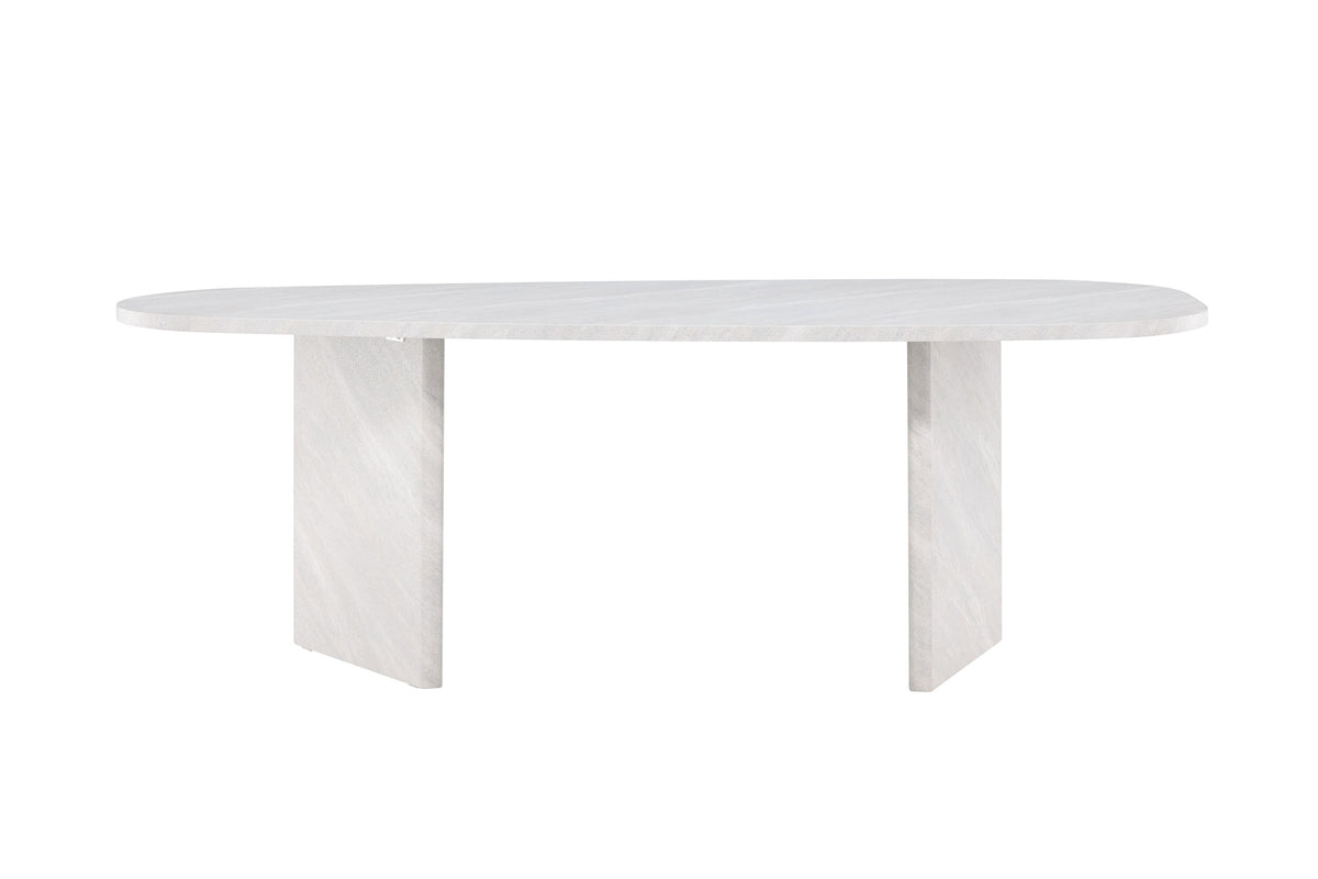 Grönvik ovalt spisebord - 220 × 100 cm - hvid - billede 1