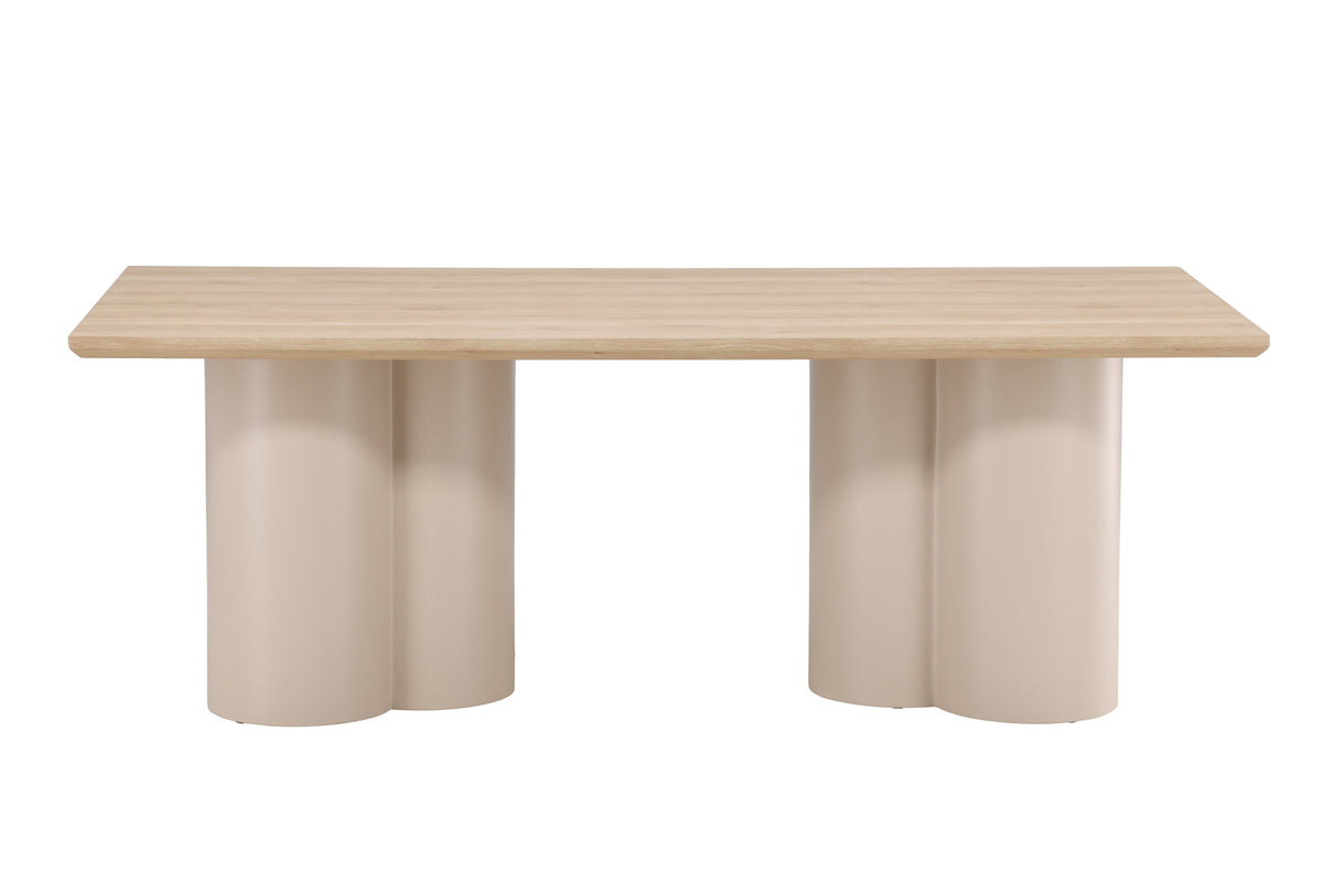 Olivia spisebord - 210 × 100 cm - beige, hvidpigmenteret - billede 1
