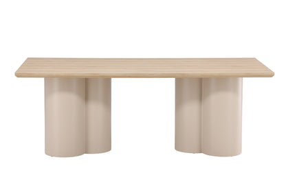 Olivia spisebord - 210 × 100 cm - beige, hvidpigmenteret - billede 1