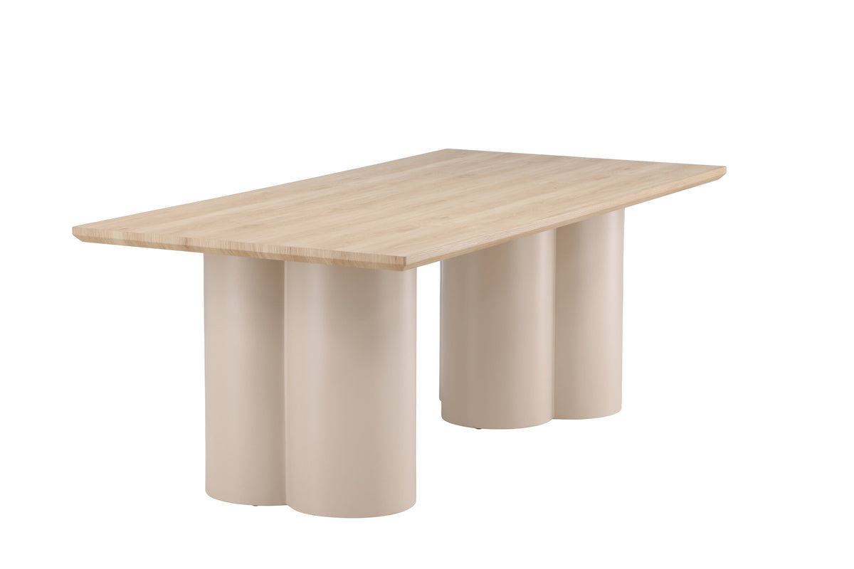 Olivia spisebord - 210 × 100 cm - beige, hvidpigmenteret - billede 5