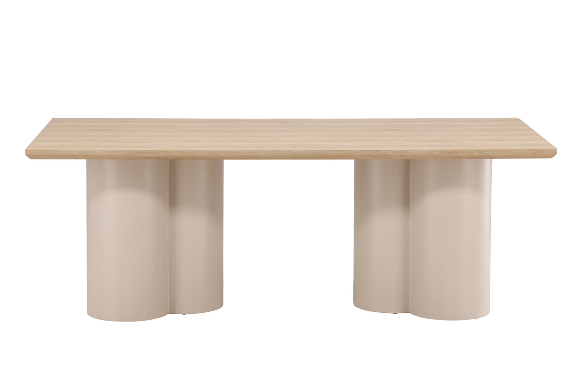 Olivia spisebord - 210 × 100 cm - beige, hvidpigmenteret - billede 7
