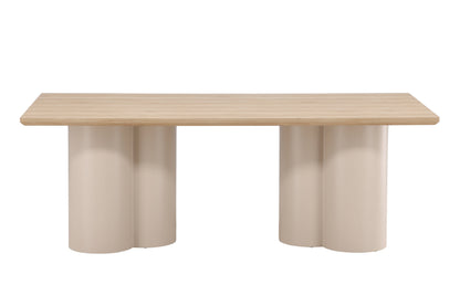 Olivia spisebord - 210 × 100 cm - beige, hvidpigmenteret - billede 7