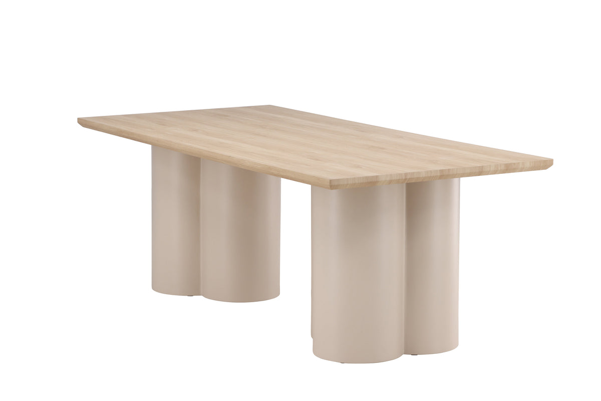 Olivia spisebord - 210 × 100 cm - beige, hvidpigmenteret - billede 9