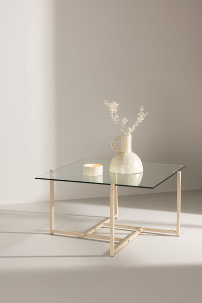 Hybrid sofabord - 80 × 80 cm - klar, hvidpigmenteret, transparent - billede 16
