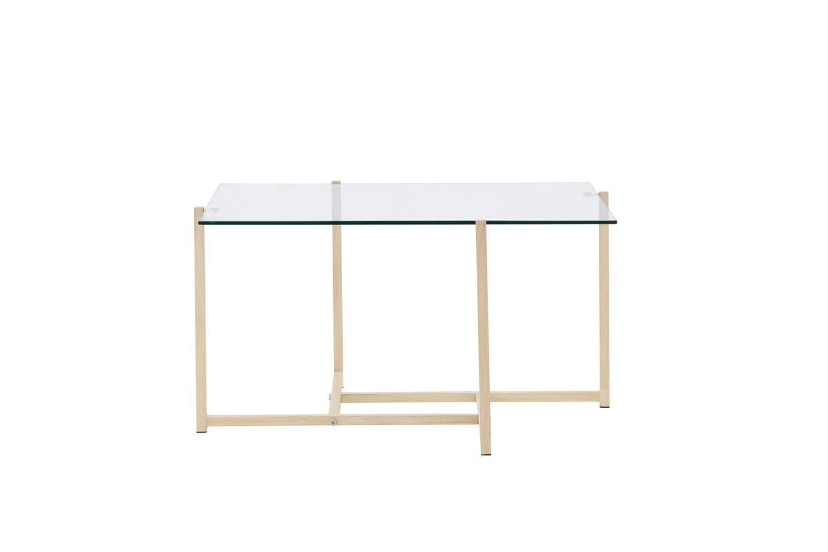 Hybrid sofabord - 80 × 80 cm - klar, hvidpigmenteret, transparent - billede 1