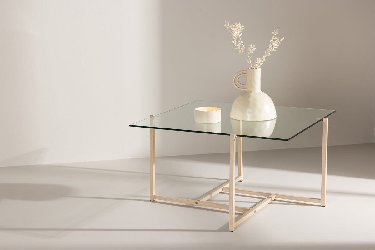 Hybrid sofabord - 80 × 80 cm - klar, hvidpigmenteret, transparent - billede 13