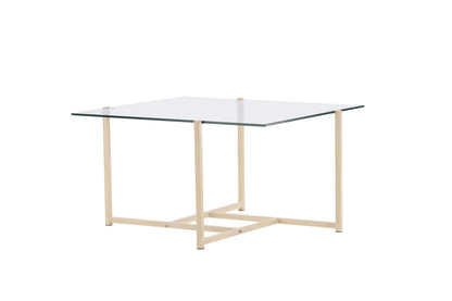 Hybrid sofabord - 80 × 80 cm - klar, hvidpigmenteret, transparent - billede 2