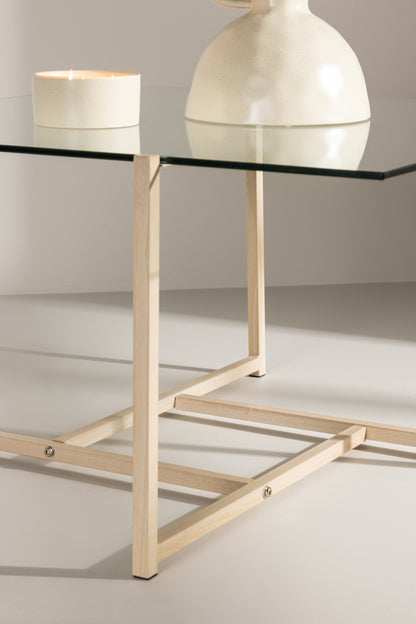 Hybrid sofabord - 80 × 80 cm - klar, hvidpigmenteret, transparent - billede 18