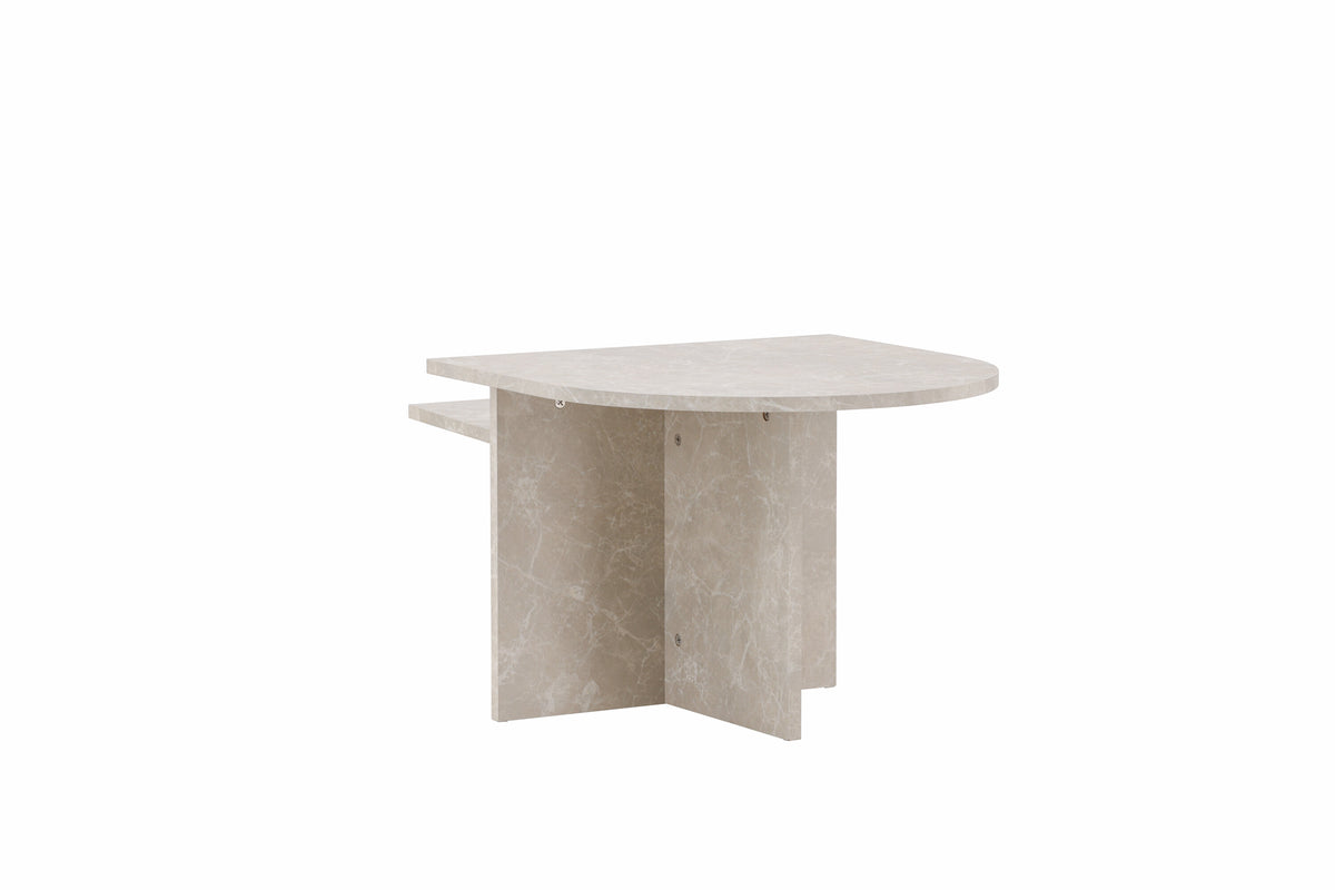 Sala sofabordssæt med 2 borde - beige marmorlook - billede 9