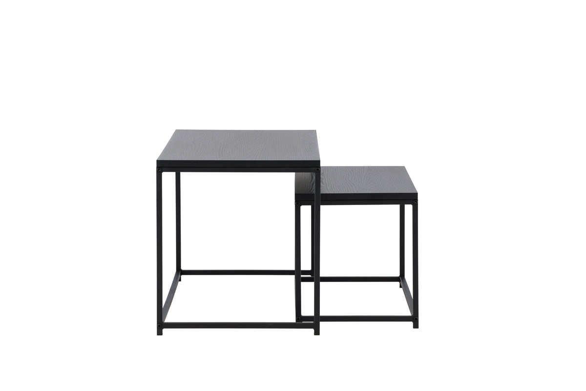 Staal Sofaborde bord 1: 100 x 43 cm  bord 2:  75 x 33 cm Sort