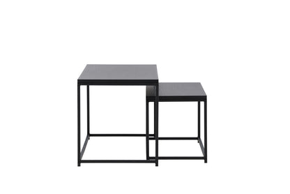 Staal Sofaborde bord 1: 100 x 43 cm  bord 2:  75 x 33 cm Sort