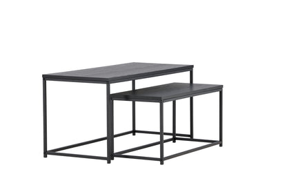 Staal Sofaborde bord 1: 100 x 43 cm  bord 2:  75 x 33 cm Sort