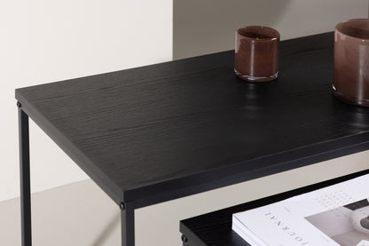 Staal Sofaborde bord 1: 100 x 43 cm  bord 2:  75 x 33 cm Sort