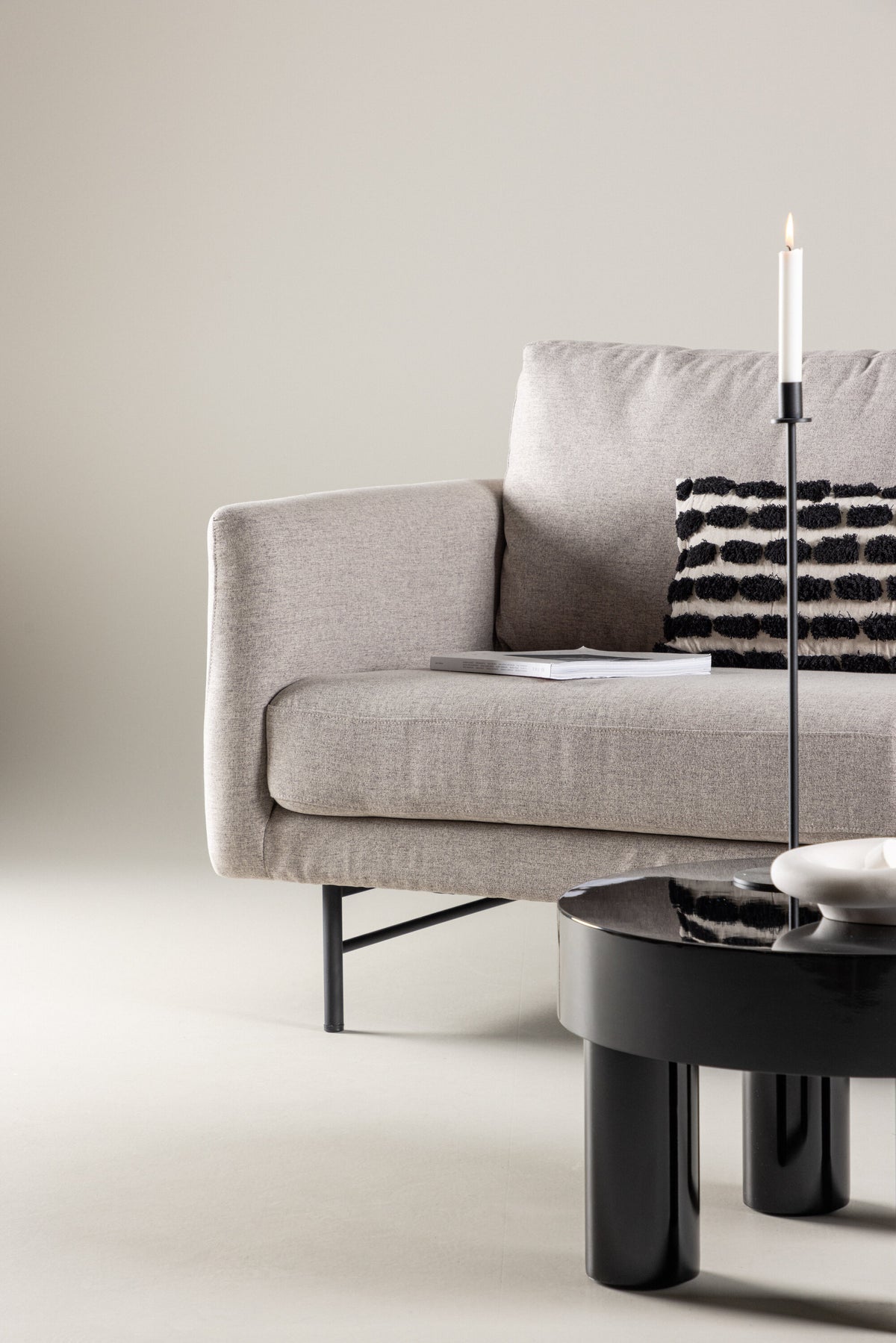 Sky 3-personers sofa - sort, brun - billede 18