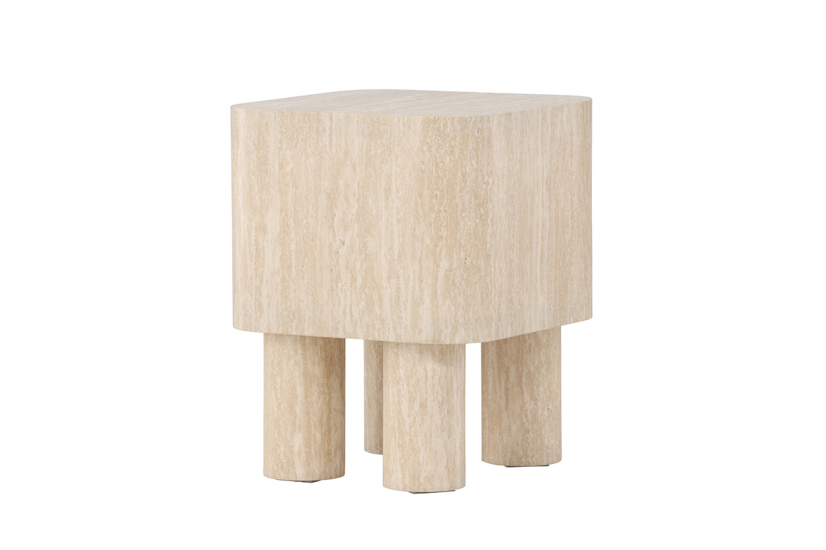 Klirou sidebord - 40 × 40 cm - beige - billede 5