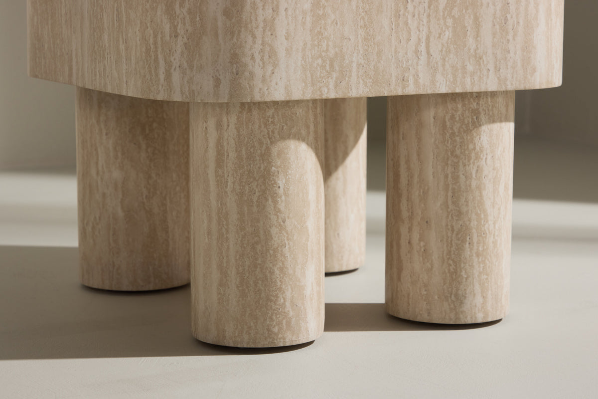 Klirou sidebord - 40 × 40 cm - beige - billede 16