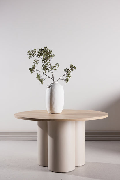 Olivia sofabord - Ø80 cm - beige, hvidpigmenteret - billede 17