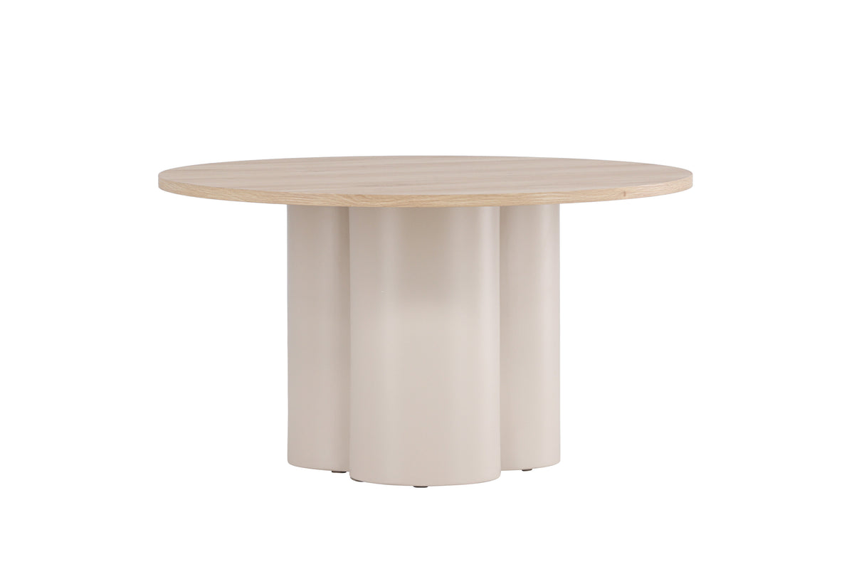 Olivia sofabord - Ø80 cm - beige, hvidpigmenteret - billede 1